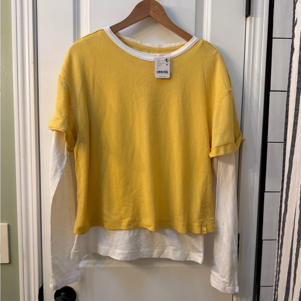 We The Free Yellow Twofer Top Size M